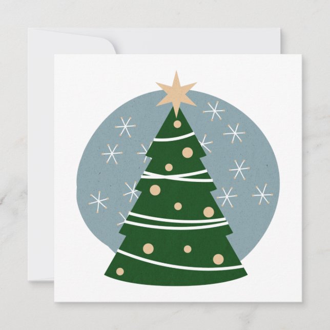 Vintage MidCentury Modern Christmas Tree  Holiday Card (Front)