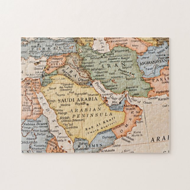 Vintage Middle East Arab Map Jigsaw Puzzle (Horizontal)