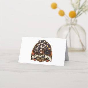 Vintage Midnight Brew Raccoon Coffee Society Retro Loyalty Card