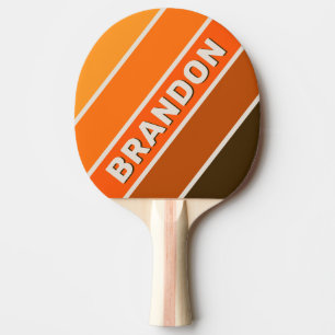 Vintage Midnight Sunrise Bold Striped with Name Ping Pong Paddle