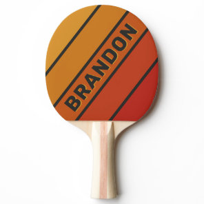 Vintage Midnight Sunset Bold Striped with Name Ping Pong Paddle