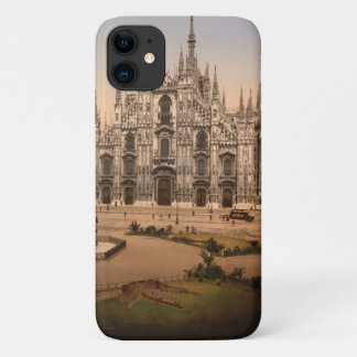 Vintage Milan Cathedral and Piazza,  Italy iPhone 11 Case
