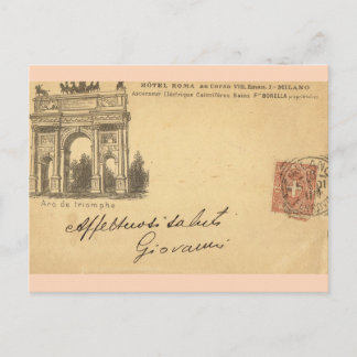 Vintage Milan, Hotel Roma 1901 Postcard