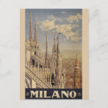 Vintage Milan Italy Cathedral Travel Postcard