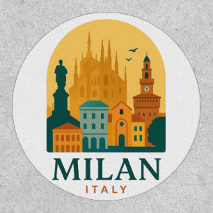 Vintage Milan Italy Travel Patch Retro Duomo