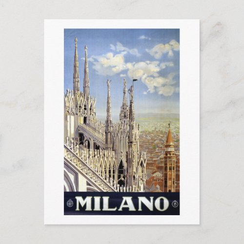 Vintage Milan Italy Travel Postcard