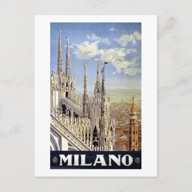 Vintage Milan Italy Travel Postcard (Front)