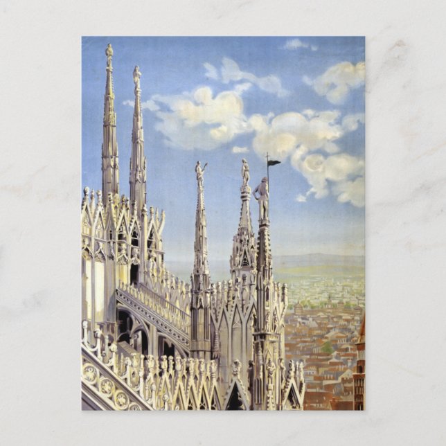 Vintage Milan Italy Travel Postcard (Front)