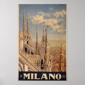 Vintage Milan ,Italy Travel Poster