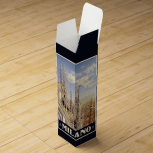 Vintage Milan Milano Italy custom wine gift box
