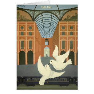 Vintage Milano Italy White Doves Orient Express