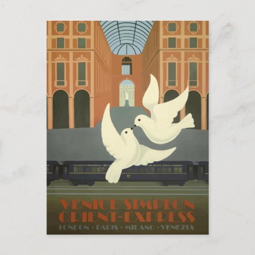 Vintage Milano Italy White Doves Orient Express Po Postcard