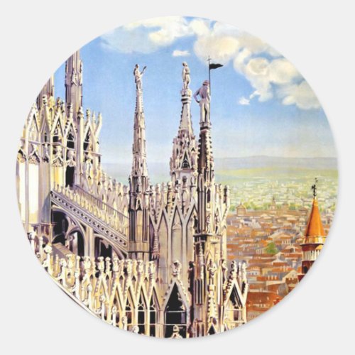Vintage Milano Travel Classic Round Sticker