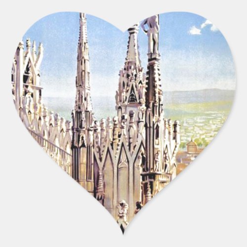 Vintage Milano Travel Heart Sticker
