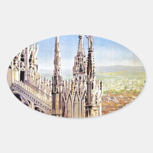 Vintage Milano Travel Oval Sticker