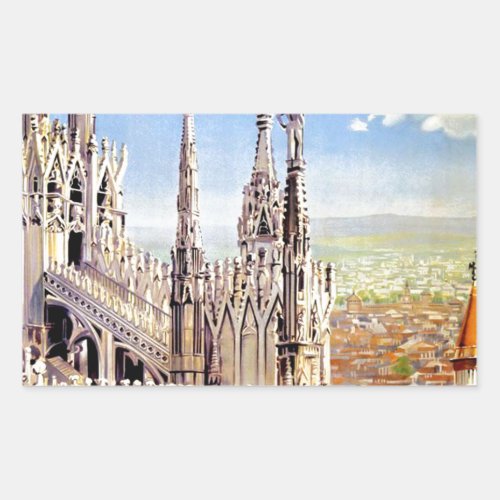 Vintage Milano Travel Rectangular Sticker