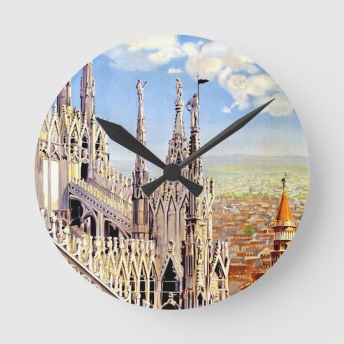Vintage Milano Travel Round Clock