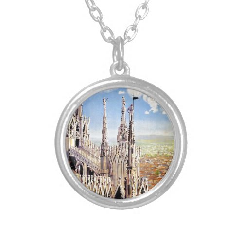 Vintage Milano Travel Silver Plated Necklace