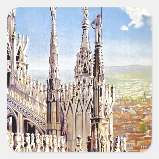 Vintage Milano Travel Square Sticker (Front)