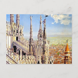Vintage Milano Travel Unique Artwork Postcard