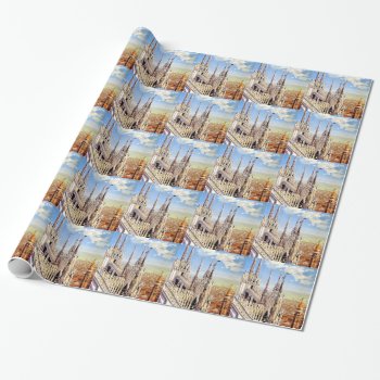 Vintage Milano Travel Wrapping Paper by hizli_art at Zazzle