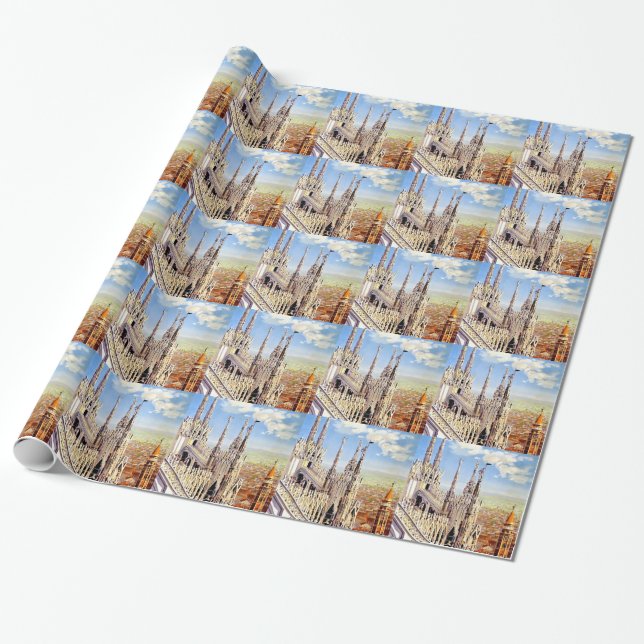 Vintage Milano Travel Wrapping Paper (Unrolled)