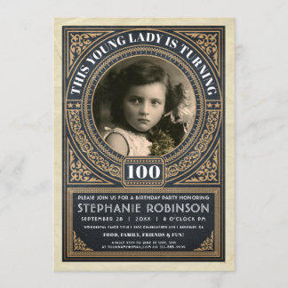 Vintage Milestone Birthday Invitations Your Photo