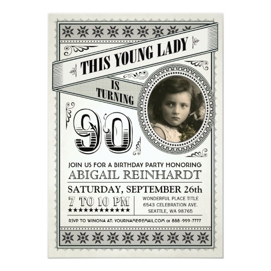 vintage milestone birthday invitations your photo zazzle com