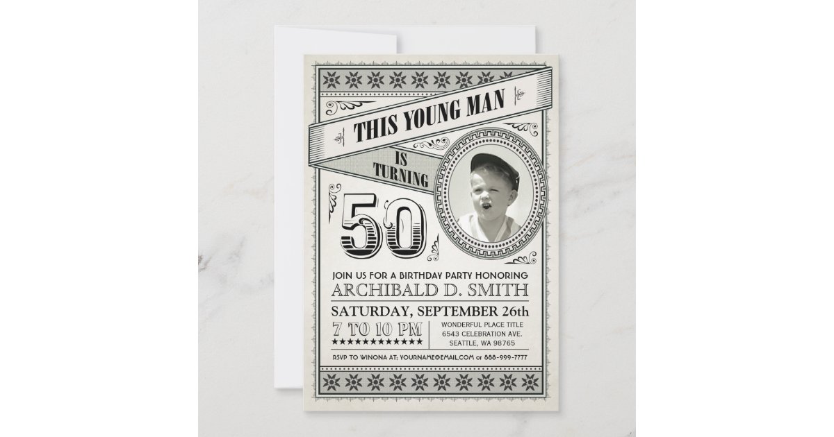 50th birthday invitation wording for men