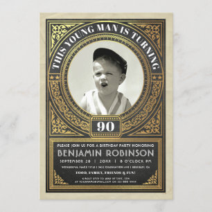 Vintage Milestone Birthday Invitations Your Photo
