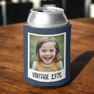 Vintage Milestone Birthday Photo Keepsake Can Cooler