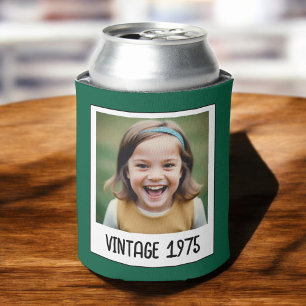 Vintage Milestone Birthday Photo Keepsake Can Cooler