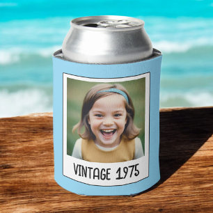 Vintage Milestone Birthday Photo Keepsake Can Cooler