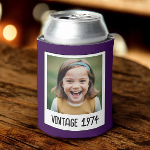 Vintage Milestone Birthday Photo Keepsake Can Cooler