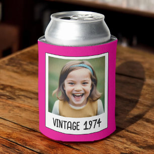 Vintage Milestone Birthday Photo Keepsake Can Cooler