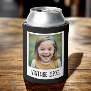 Vintage Milestone Birthday Photo Keepsake Can Cooler