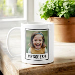 Vintage Milestone Birthday Photo Keepsake Coffee Mug<br><div class="desc">Celebrate life's special moments with our Vintage Milestone Birthday Photo Keepsake Coffee Mug! This charming mug features a classic vintage design, personalized with a memorable photo and milestone date. Made from high-quality ceramic, it ensures durability and a comfortable grip for your favorite hot beverages. Perfect for commemorating significant birthdays, this...</div>