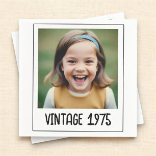 Vintage Milestone Birthday Photo Keepsake Napkins