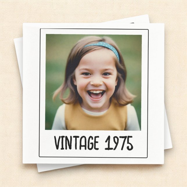 Vintage Milestone Birthday Photo Keepsake Napkins (Creator Uploaded)