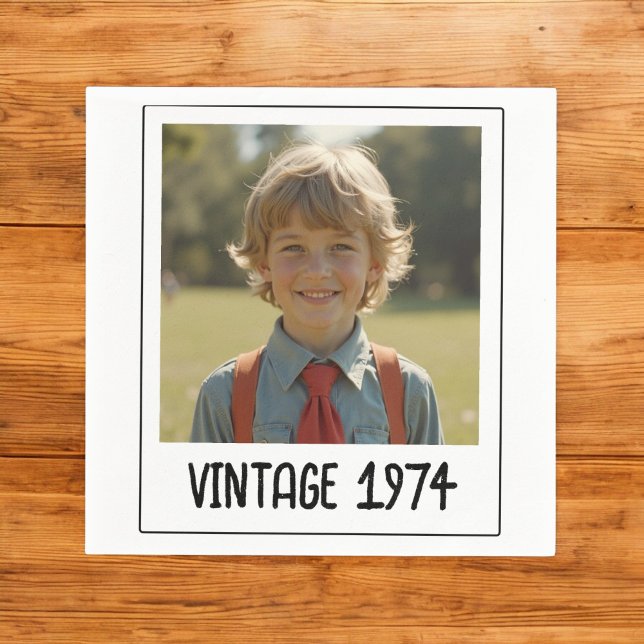 Vintage Milestone Birthday Photo Keepsake Napkins (Creator Uploaded)
