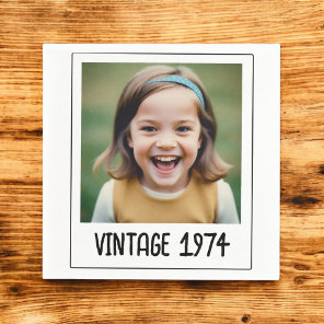 Vintage Milestone Birthday Photo Keepsake Napkins