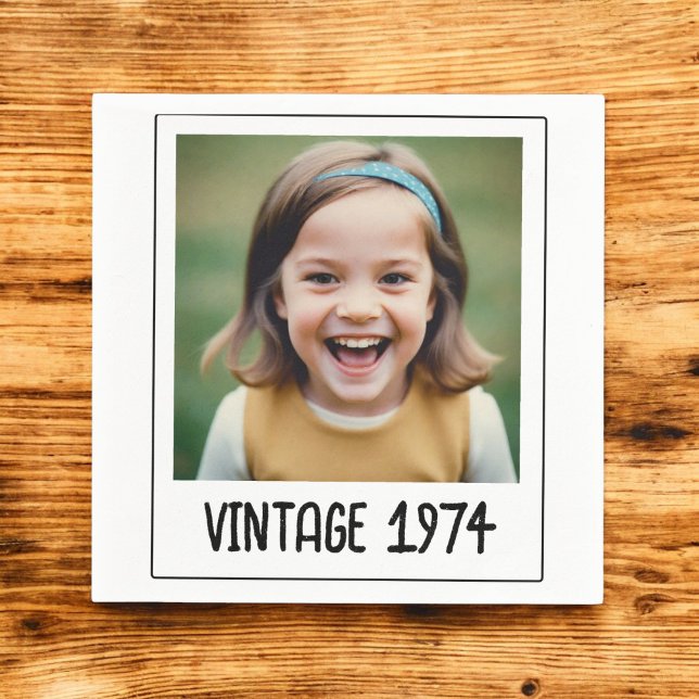Vintage Milestone Birthday Photo Keepsake Napkins (Creator Uploaded)