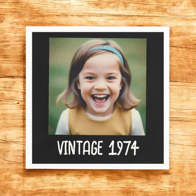 Vintage Milestone Birthday Photo Keepsake Napkins (Creator Uploaded)