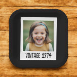 Vintage Milestone Birthday Photo Keepsake Paper Plates<br><div class="desc">Celebrate special milestones with our Vintage Milestone Birthday Photo Keepsake Paper Plates! Featuring a classic vintage design, these plates are personalized with a memorable photo and milestone date, adding a unique touch to your party decor. Made from high-quality, durable materials, they are both stylish and practical for serving your favorite...</div>