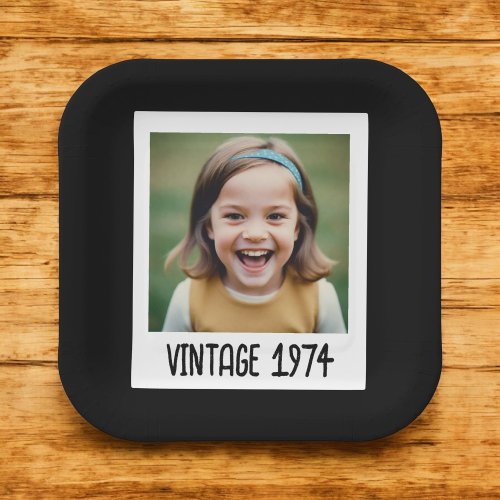 Vintage Milestone Birthday Photo Keepsake Paper Plates