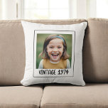 Vintage Milestone Birthday Photo Keepsake Throw Pillow<br><div class="desc">This vintage milestone birthday photo keepsake throw pillow is a cozy, heartfelt gift designed to honor a special year. Featuring a beloved photo, age, and name, it brings a sense of warmth and nostalgia to any celebration. The classic style and soft materials create a meaningful accent for home decor or...</div>