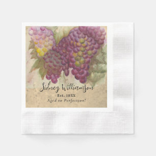 Vintage Milestone Birthday Wine Country Themed Napkins