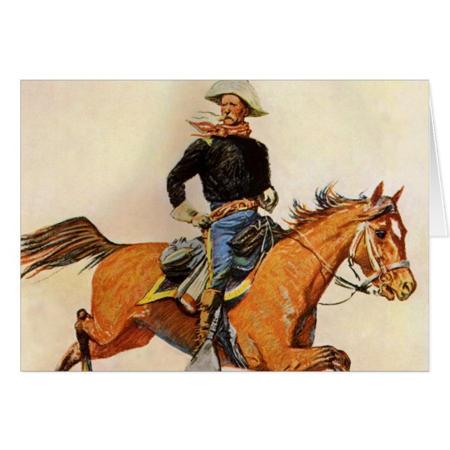 Vintage Military, A Cavalry Officer by Remington (Front Horizontal)