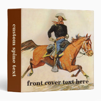 Vintage Military, A Cavalry Officer by Remington 3 Ring Binder