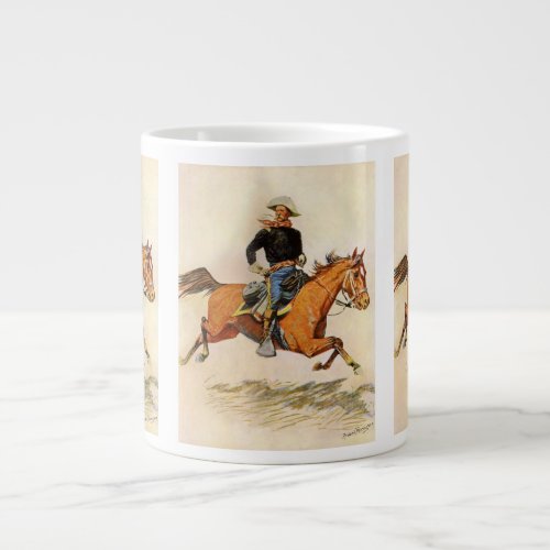 Vintage Military A Cavalry Officer by Remington Large Coffee Mug